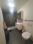 badkamer met inloopdouche, toilet en lavabomeubel