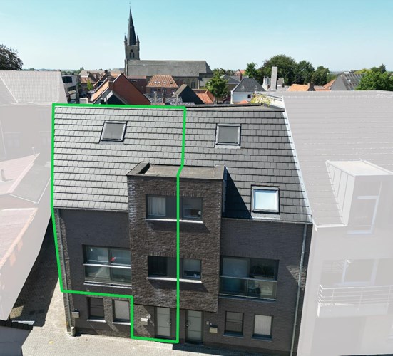 Duplex, nieuwbouwappartement met 3 slaapkamers en terras te centrum Aartrijke (geen gemeenschappelijke kosten) 