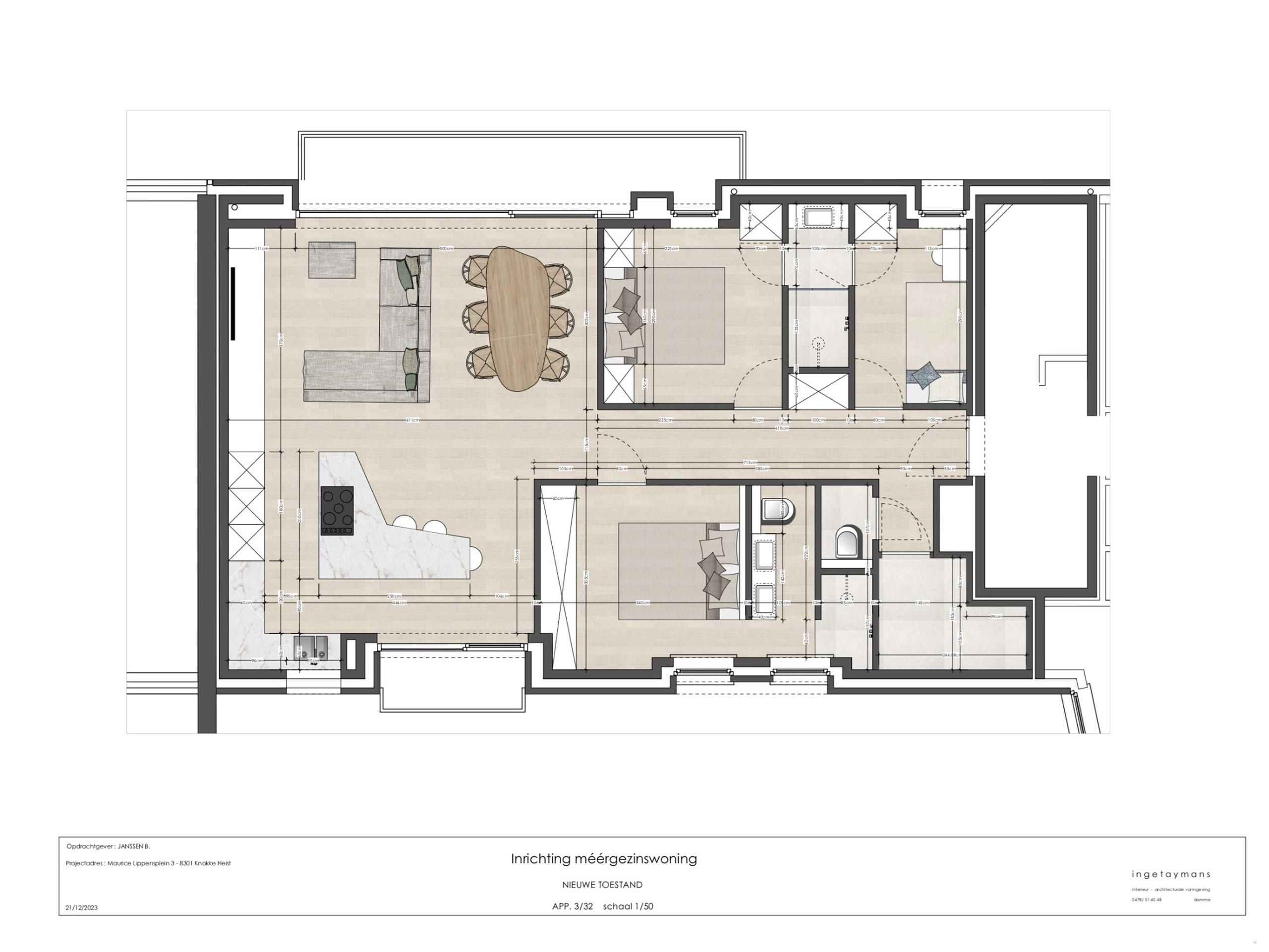 Plan type 3 slaapkamers