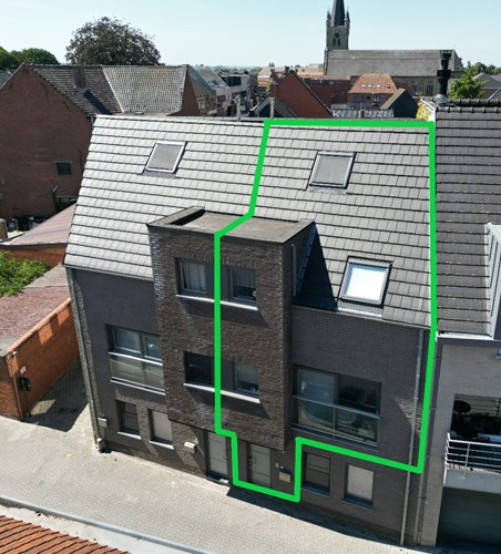 Duplex, nieuwbouwappartement met 3 slaapkamers en terras te centrum Aartrijke (geen gemeenschappelijke kosten) 
