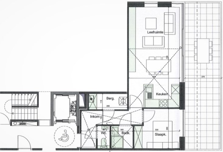 Gezellig 1-slpk appartement in prachtig woonproject Groenzicht Rumbeke 