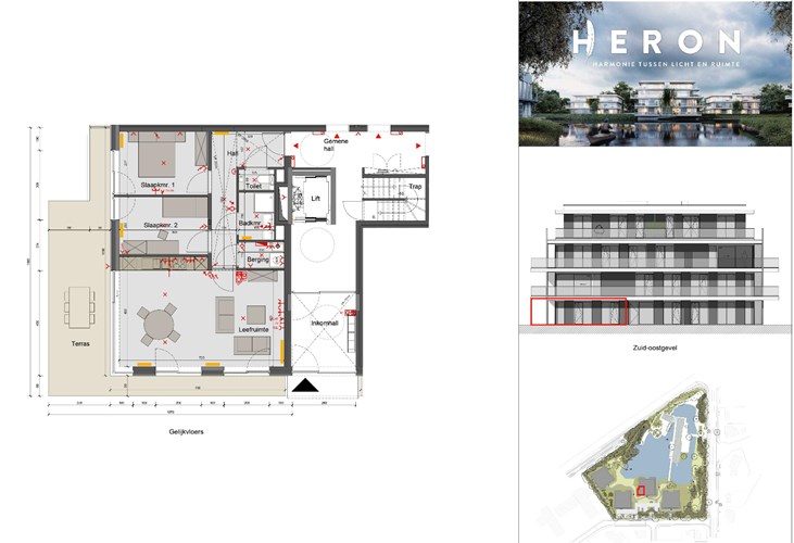 Gloednieuw gelijkvloers appartement in Woonproject HERON 