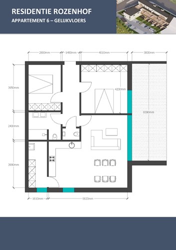 Gelijkvloers nieuwbouwappartement met 2 slaapkamers, priv&#233;tuin en parking 