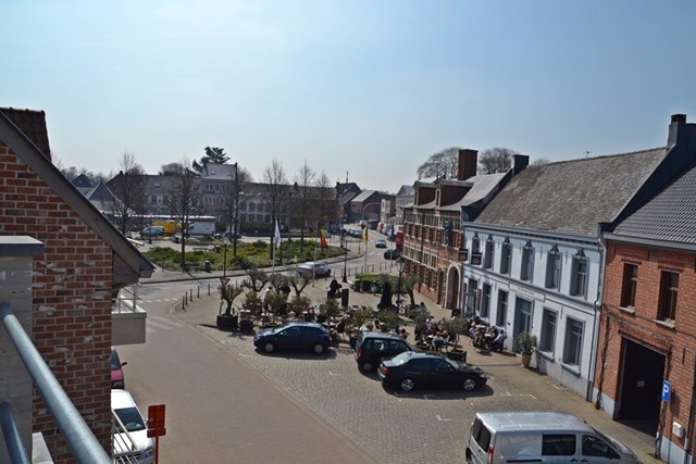 zicht van op het terras , Markt van Meerhout 