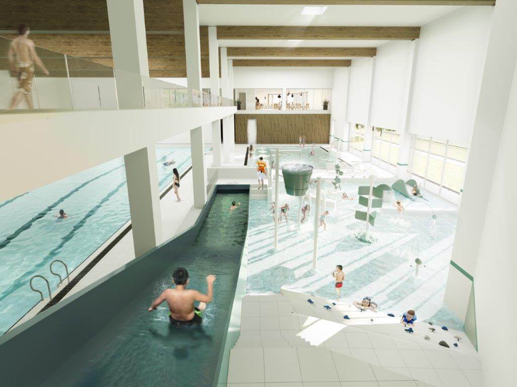 Zicht op tweede nieuw zwembad Oostende